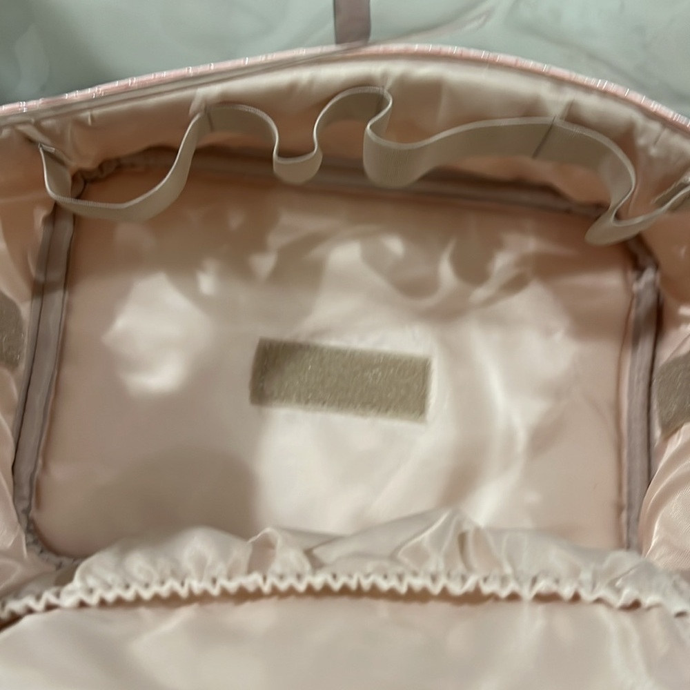 Large Pink Glitter Waterproof Toiletry Bag Makeup Case NWOT - Picture 9 of 11